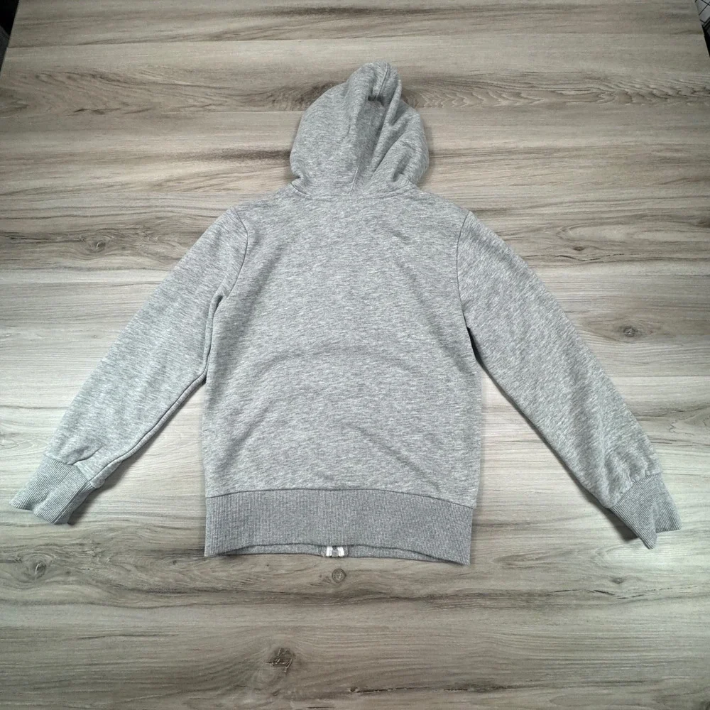 Vintage Y2K Converse Full Zip Hoodie Grey Minimalist Streetwear Kids Size S 8 10